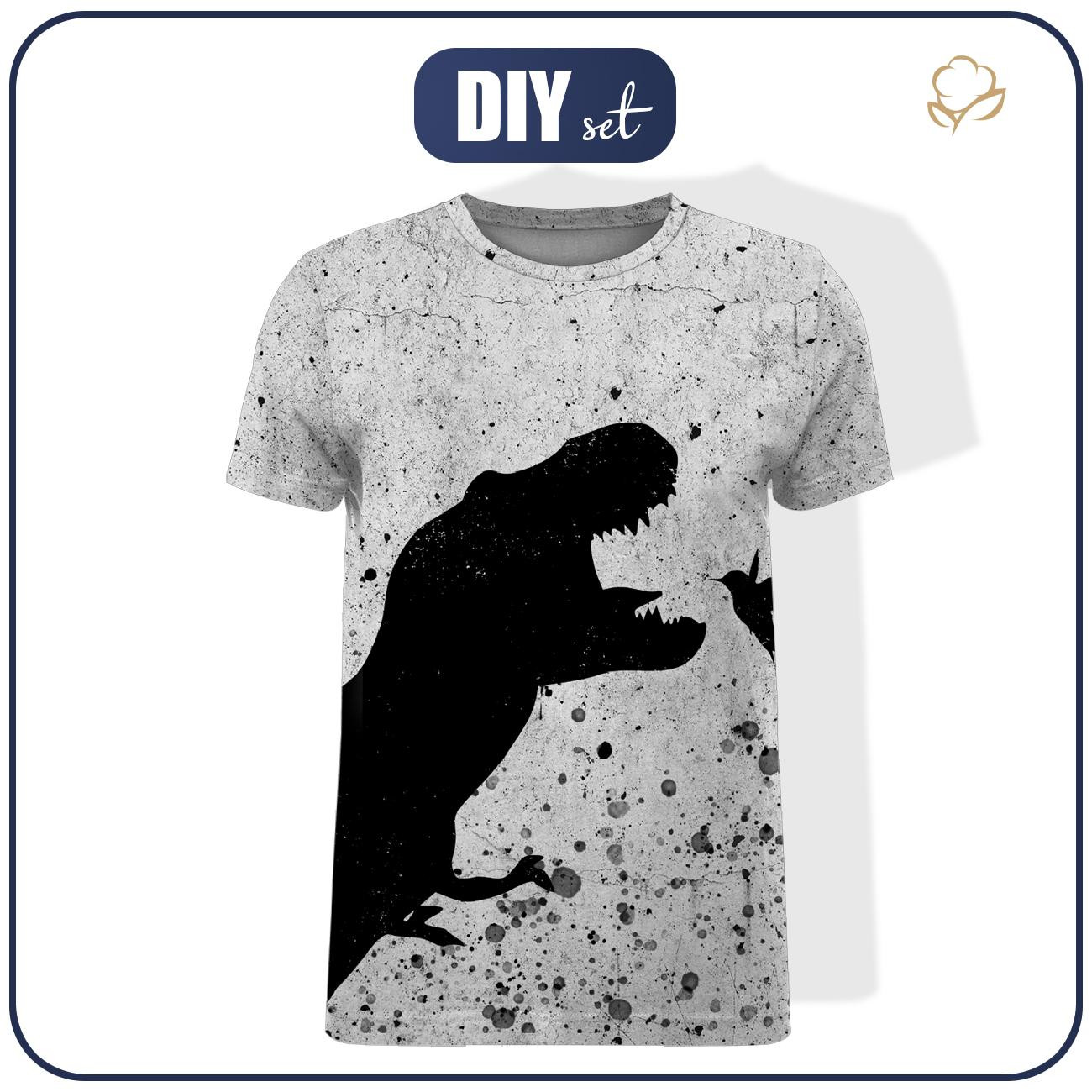 MEN’S T-SHIRT - BLACK DINOSAUR - single jersey ITY