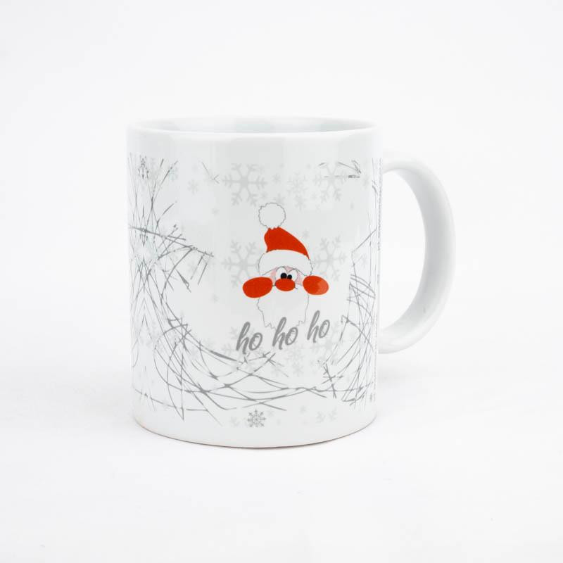 MUG WITH PRINT - HO HO HO / white