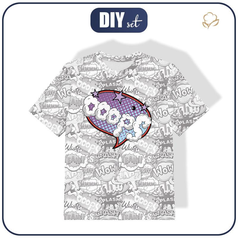 KID’S T-SHIRT - COMIC BOOK / ooops  (purple - red) - single jersey