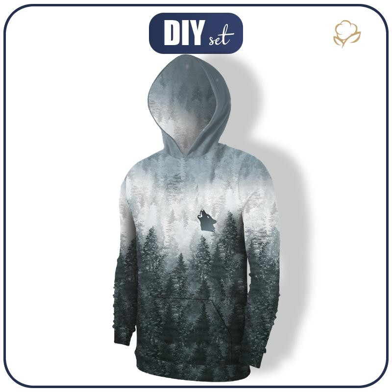 MEN’S HOODIE (COLORADO) - FORREST OMBRE (WINTER IN THE MOUNTAIN) - sewing set