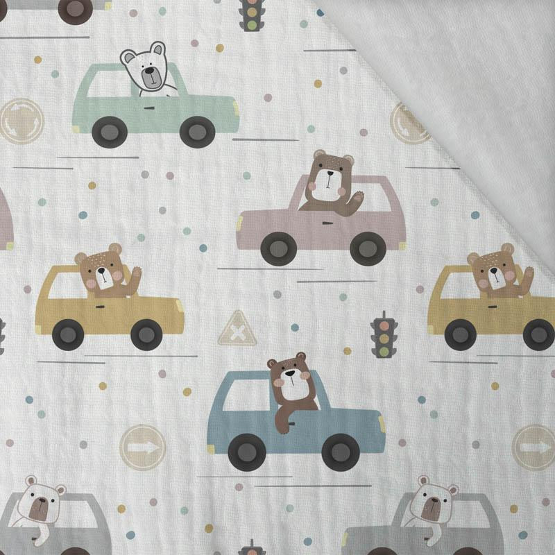 COLORFUL CARS / traffic lights (CITY BEARS) - Cotton muslin