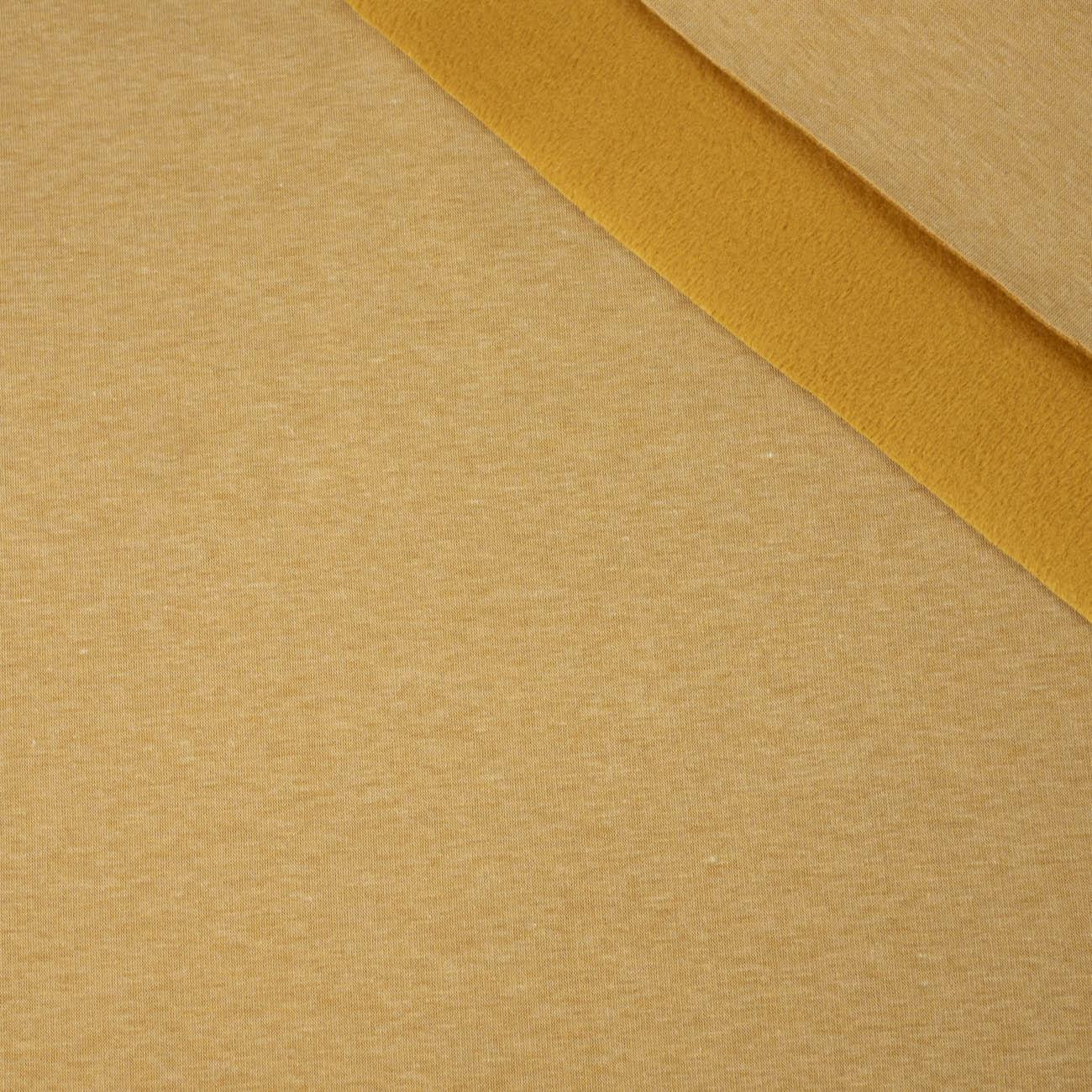 MUSTARD MELANGE - brushed sweatshirt with teddy  / alpine fleece
