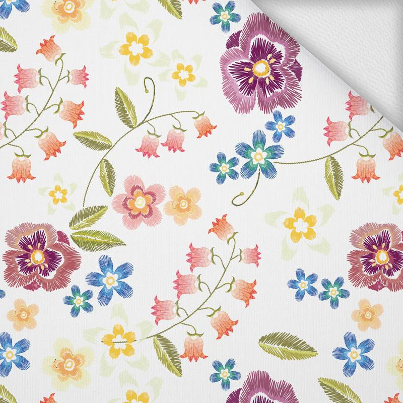 FLOWERS / white - looped knit 