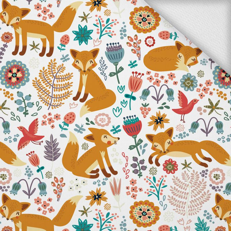 FOXES IN THE FORREST / white - looped knit 