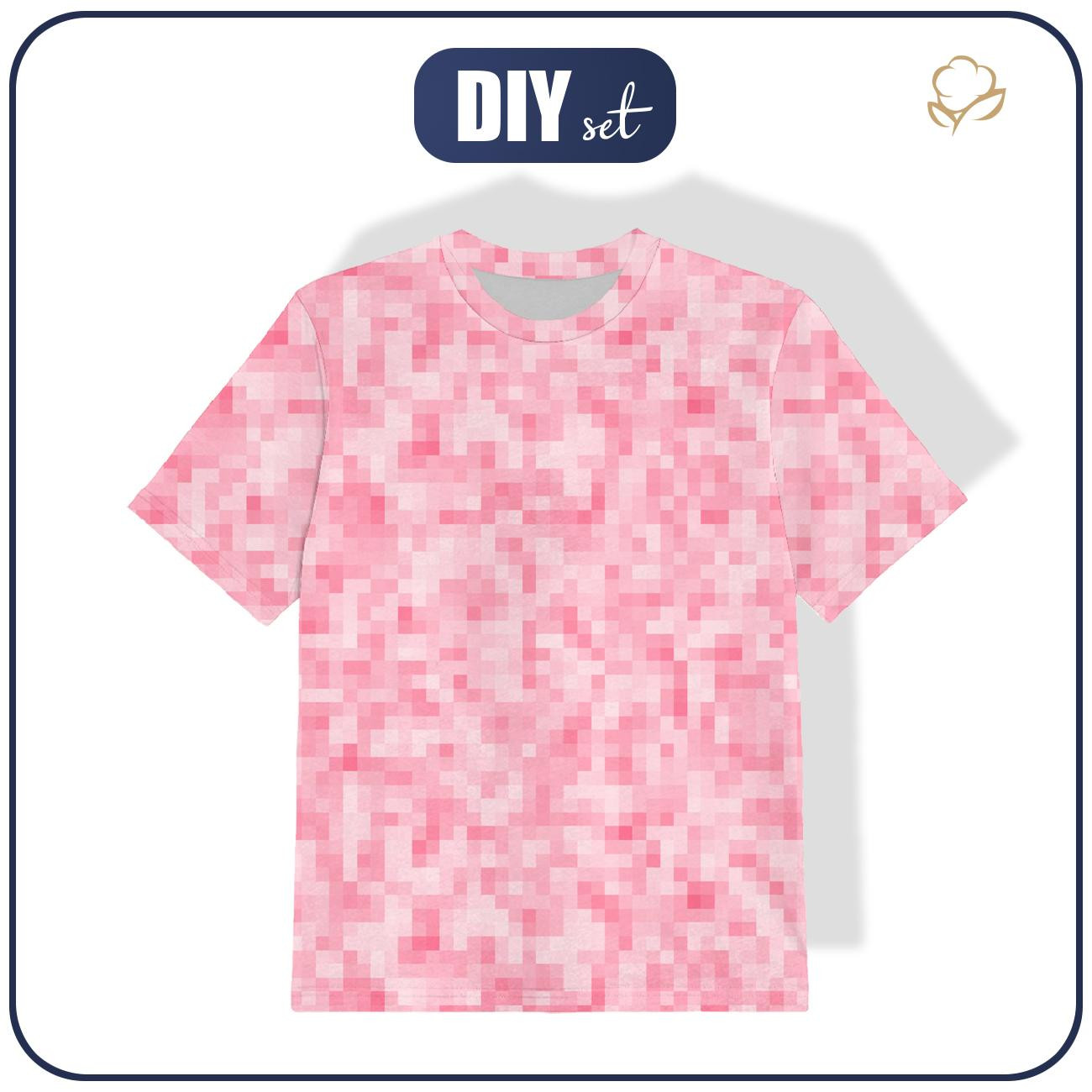 KID’S T-SHIRT - PIXELS pat. 2 / pink - single jersey