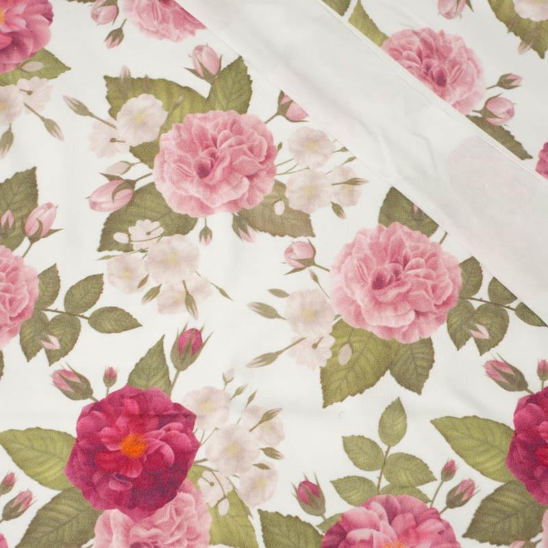 ROSE GARDEN / white - single jersey with elastane 