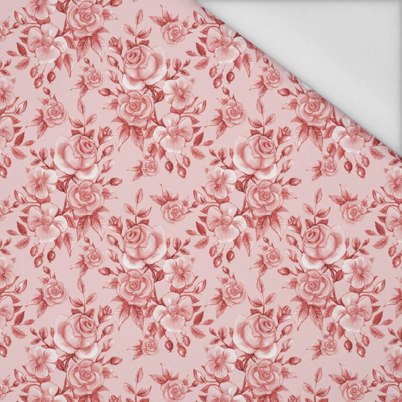ROSES pat. 1 (red) - Waterproof woven fabric