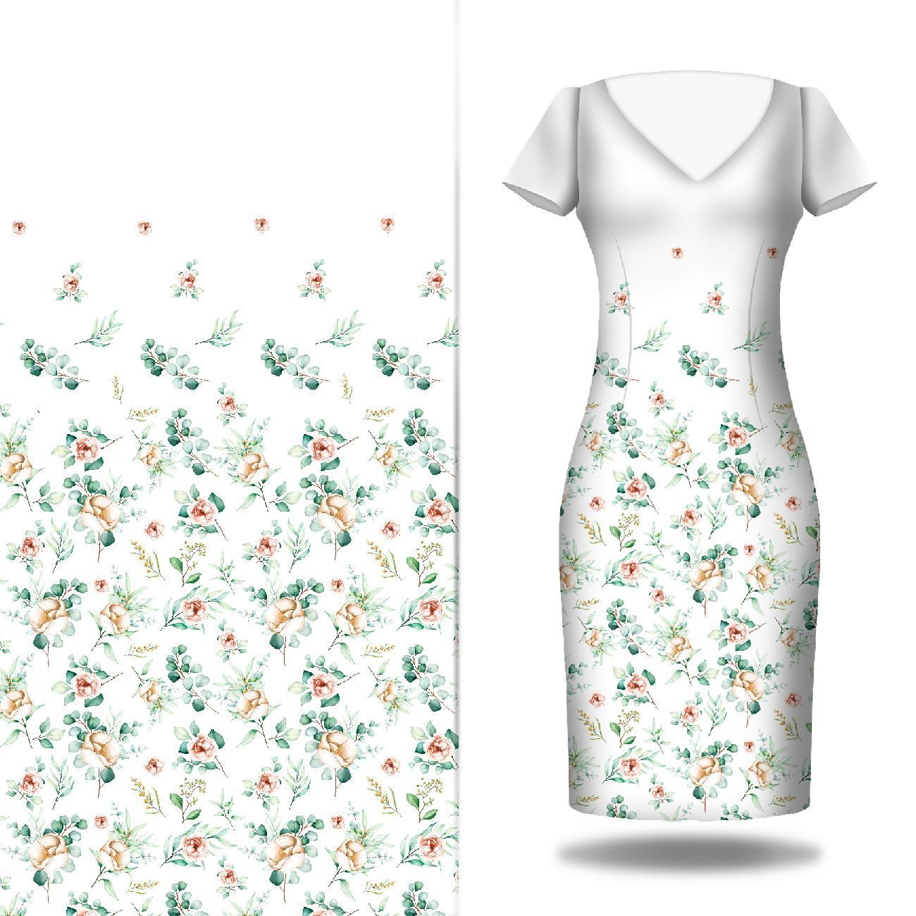 ROSES AND LEAVES PAT. 2  - dress panel Cotton muslin