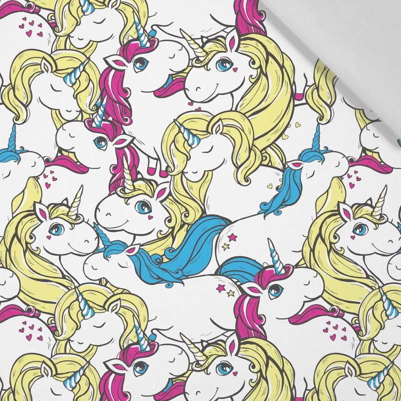 FAIRYTALE UNICORNS / white - Cotton woven fabric