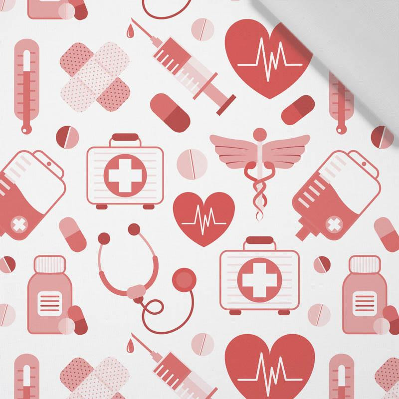 MEDICAL RESCUE (HOBBIES AND JOBS) - red / white -  Cotton woven fabric