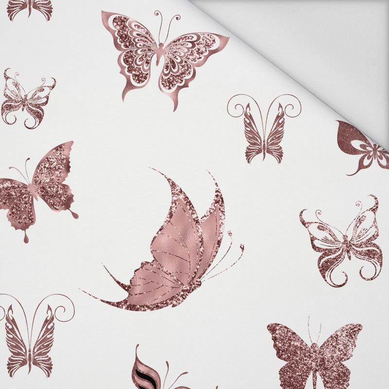 BUTTERFLIES (GLITTER BUTTERFLIES) / white - Waterproof woven fabric