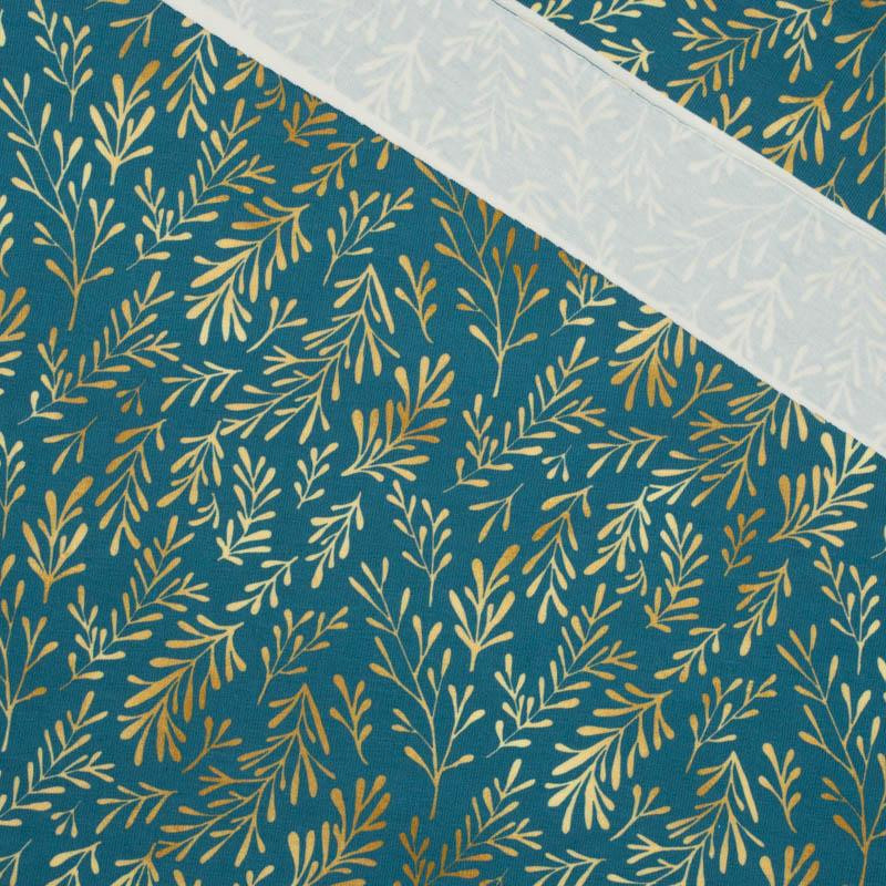 GOLDEN CORALS (GOLDEN OCEAN) / sea blue - single jersey with elastane 