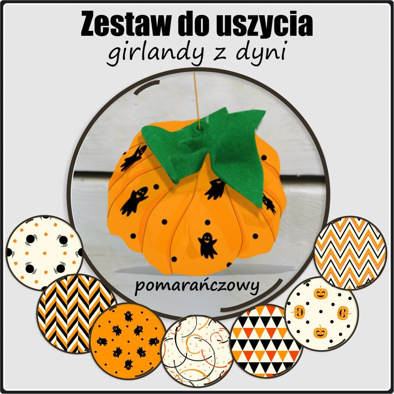 Pumpkin garland / orange - sewing set