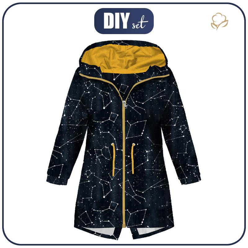 KIDS PARKA (ARIEL) - CONSTELLATIONS pat. 2 (GALACTIC ANIMALS) / navy - softshell