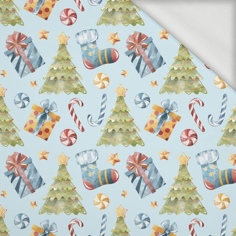 CHRISTMAS TREES AND PRESENTS (CHRISTMAS SEASON) - looped knit fabric