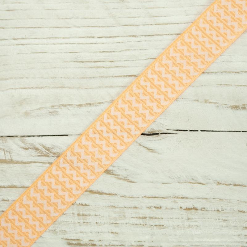 Grosgrain with zigzag 12 mm - salmon