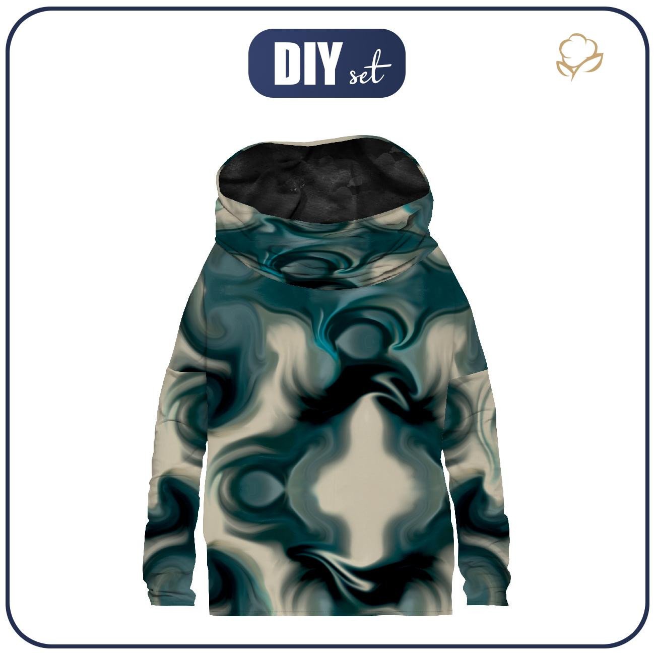 SNOOD SWEATSHIRT (FURIA) - ABSTRACTION pat. 4 - looped knit fabric 