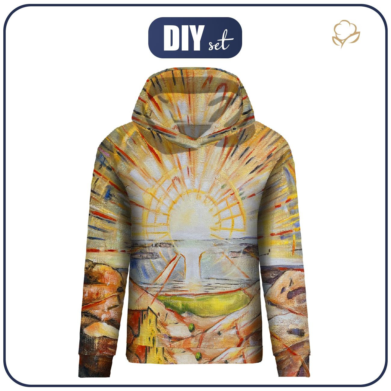 CLASSIC WOMEN’S HOODIE (POLA) - SUN (Edvard Munch) - sewing set