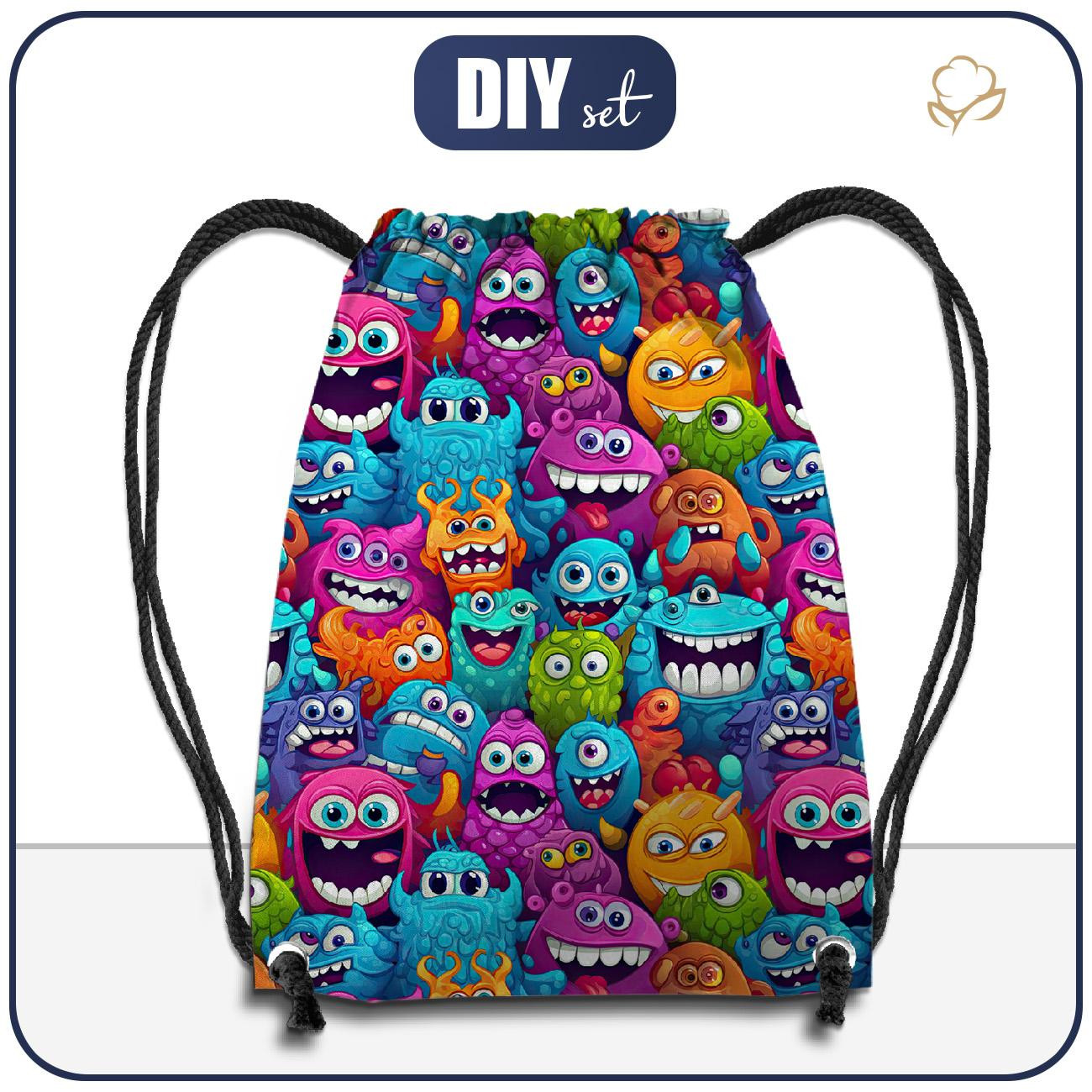 GYM BAG - CRAZY MONSTERS PAT. 3 - sewing set