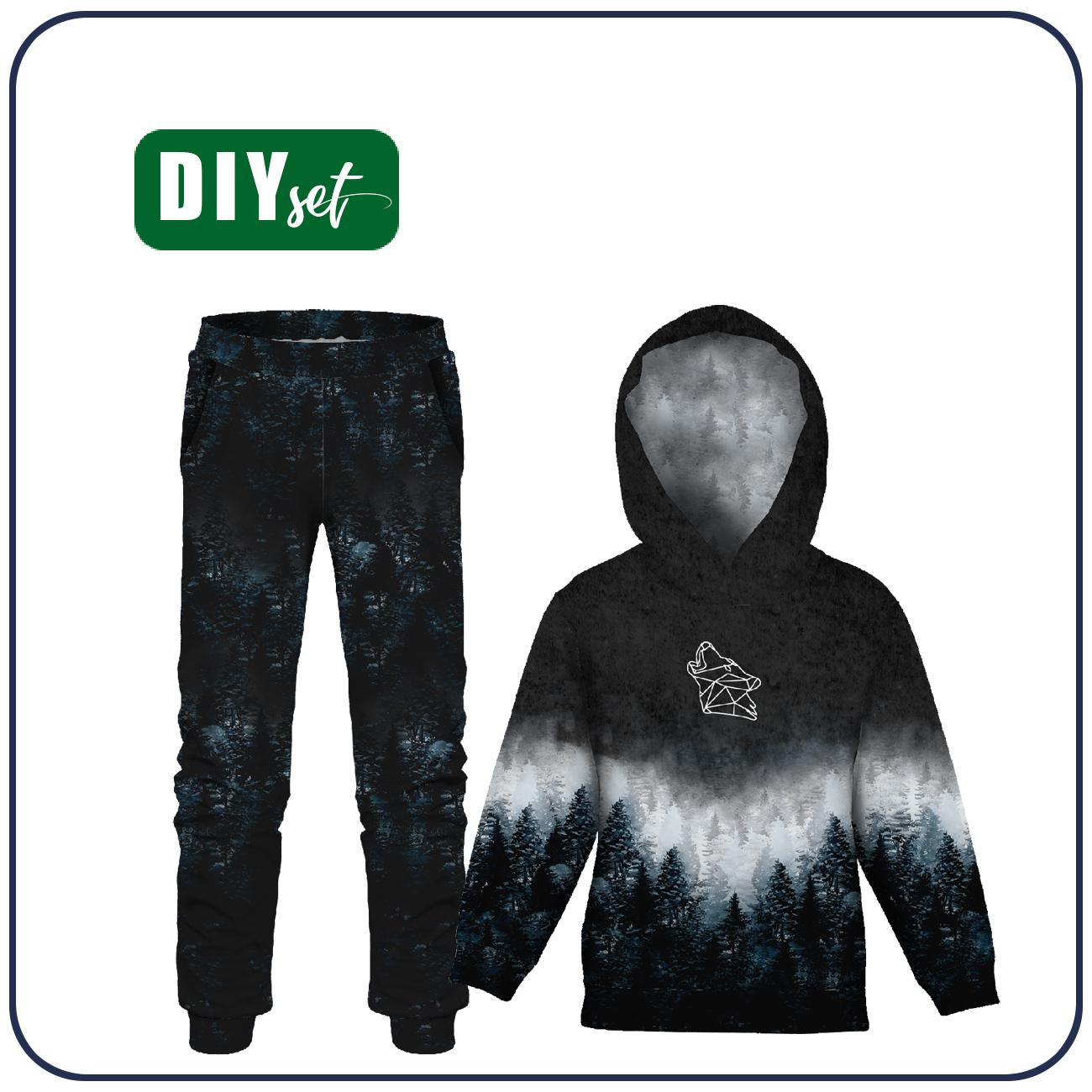 Children's tracksuit (OSLO) - FORREST OMBRE (WINTER IN THE MOUNTAIN) - sewing set