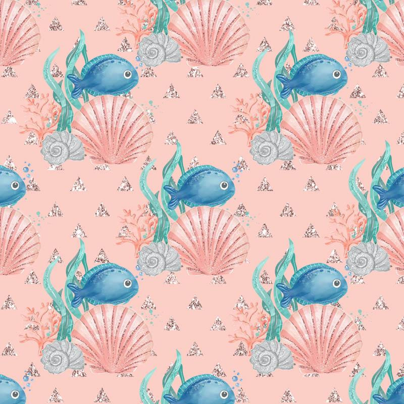 FISH AND SHELLS (MAGICAL OCEAN) / pink