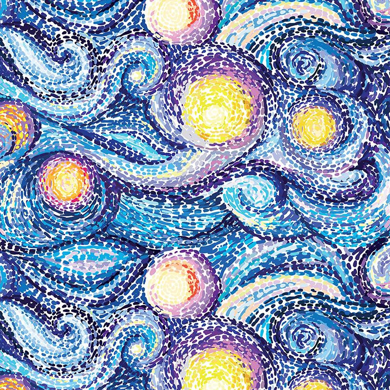 STARRY NIGHT - Cotton woven fabric