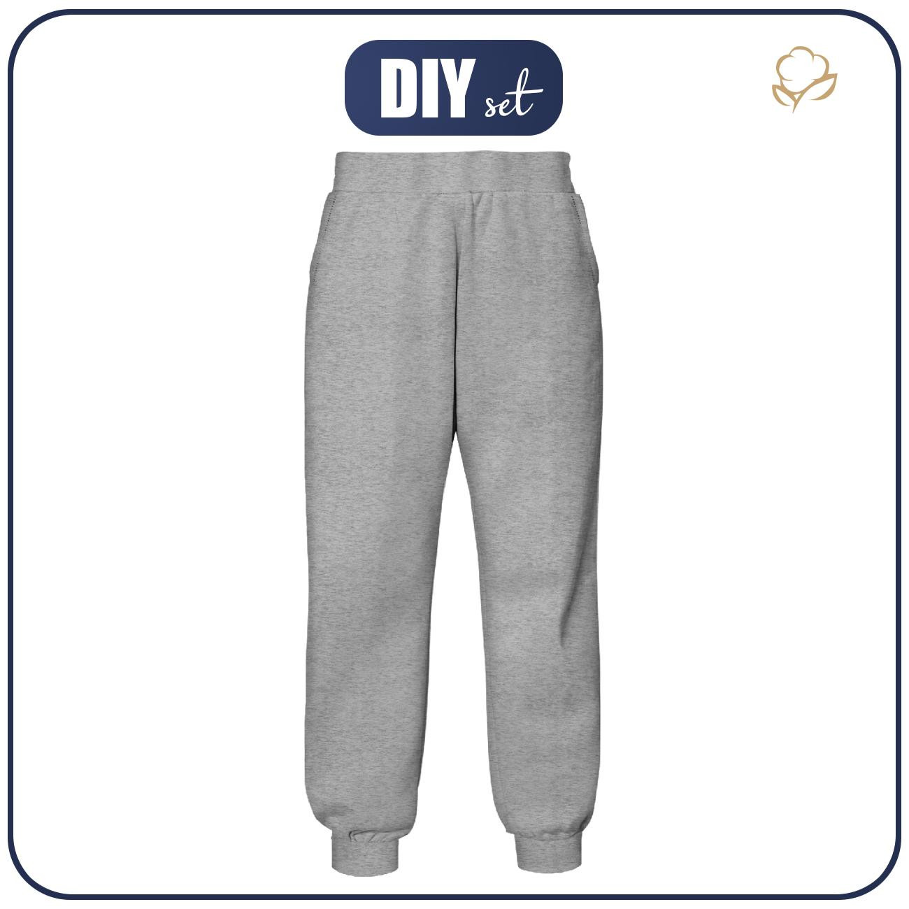 WOMEN'S JOGGERS (NOEMI) - MELANGE LIGHT GREY - sewing set