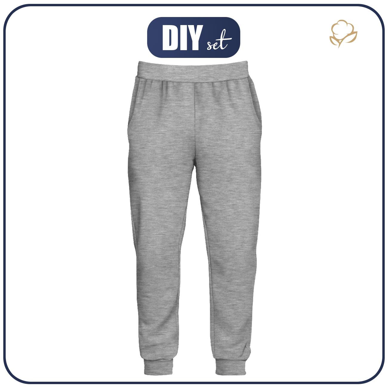 MEN'S JOGGERS (GREG) - MELANGE LIGHT GRAY - sewing set