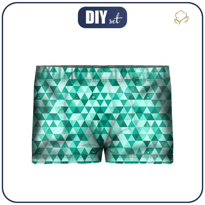 Boy's swim trunks - SMALL TRIANGLES / green 146-152