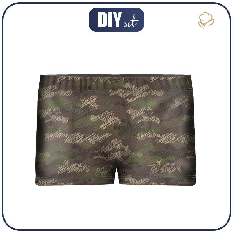 Boy's swim trunks - CAMOUFLAGE - scribble / brown - sewing set