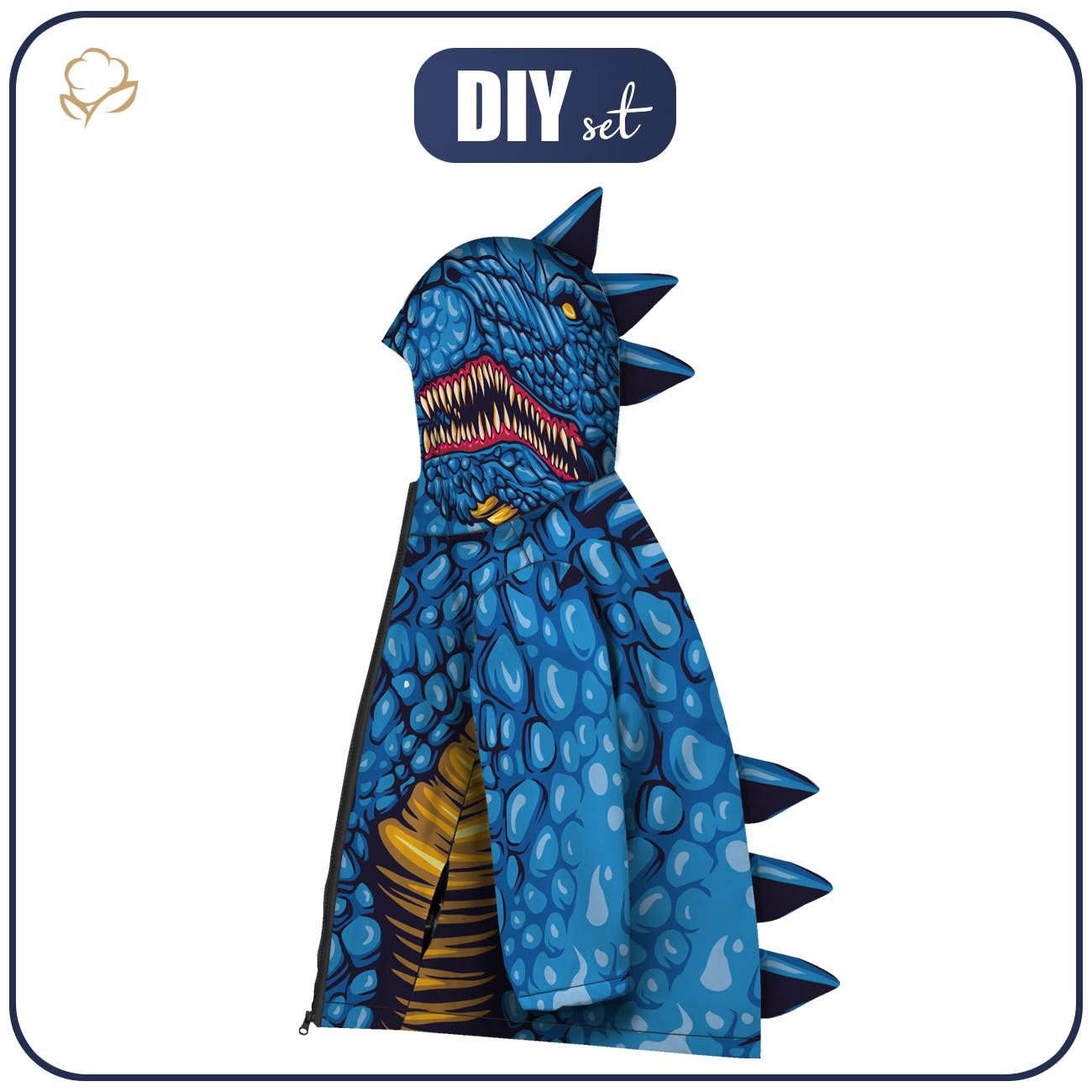 KIDS JACKET DINO (ZOE) - BLUE DRAGON - sewing set