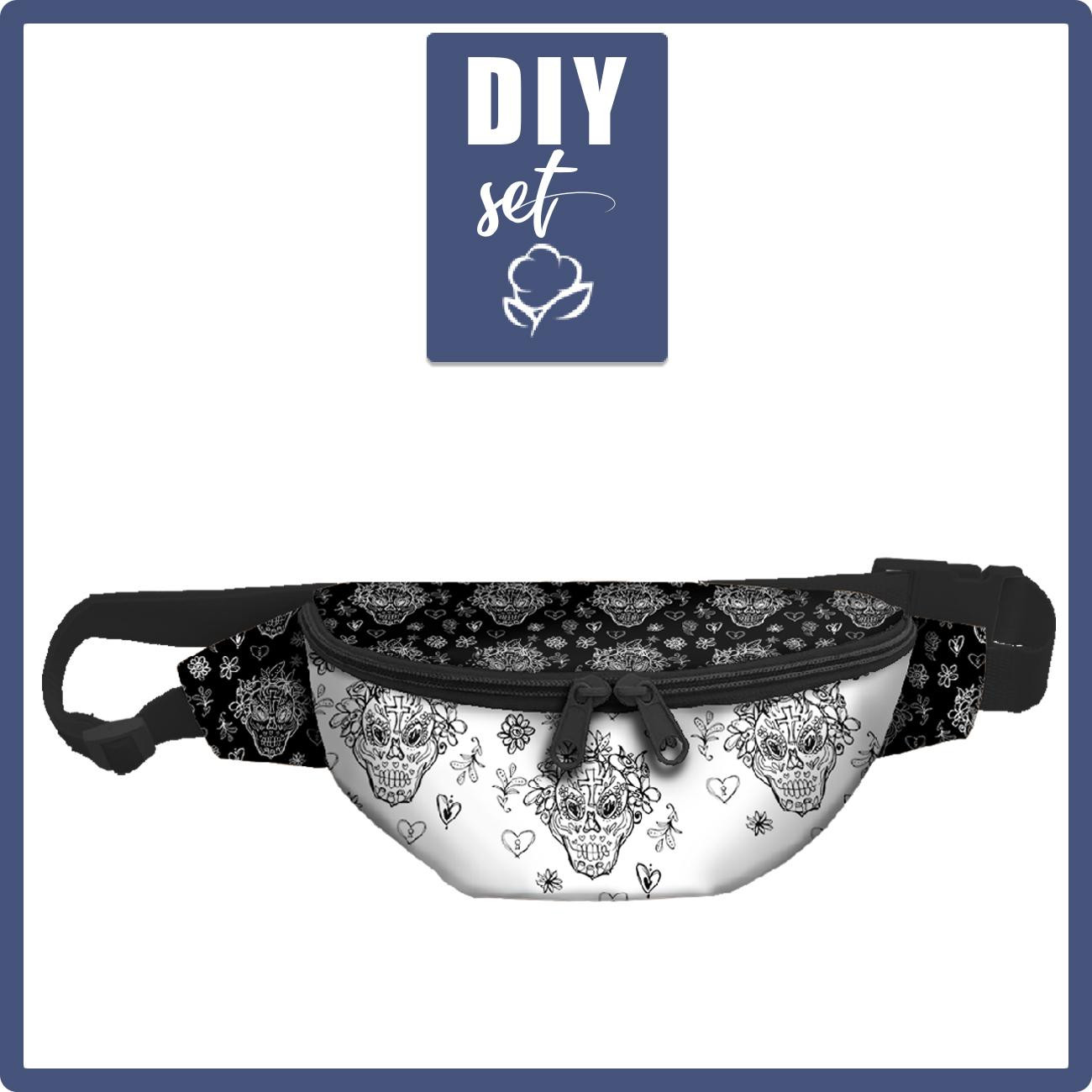 HIP BAG - SKULLS CONTOUR / garland (DIA DE LOS MUERTOS) / Choice of sizes