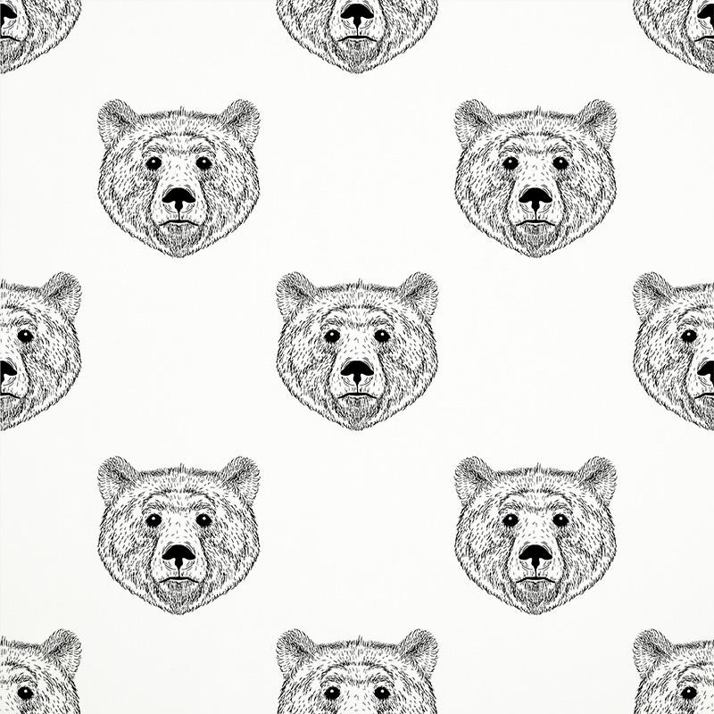 BEARS (heads) / white - looped knit 