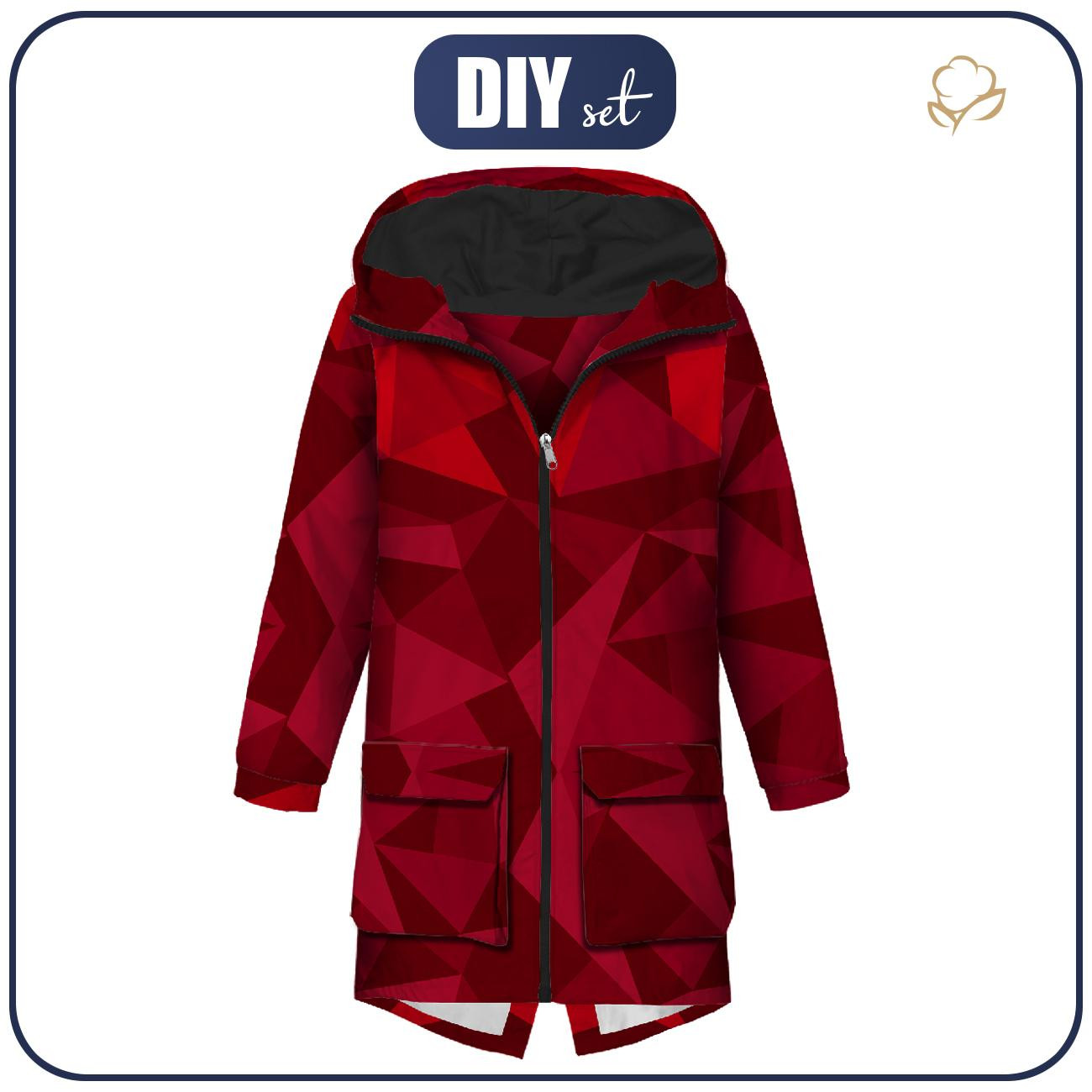 MEN'S PARKA (TOM) - ICE pat. 2 / red - sewing set