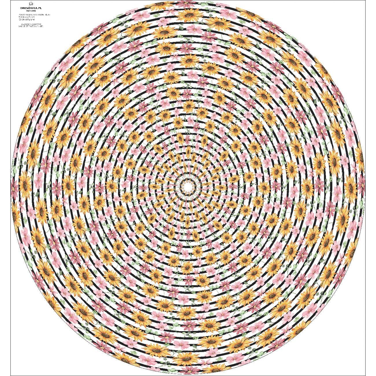 SUNFLOWERS / stripes - circle skirt panel