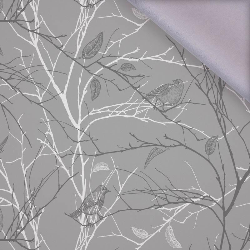 BIRDS (GREY) / white - softshell