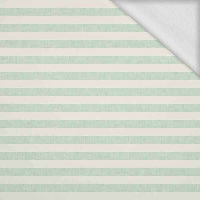 STRIPES 1x1 - acid ecru / acid mint - looped knit fabric