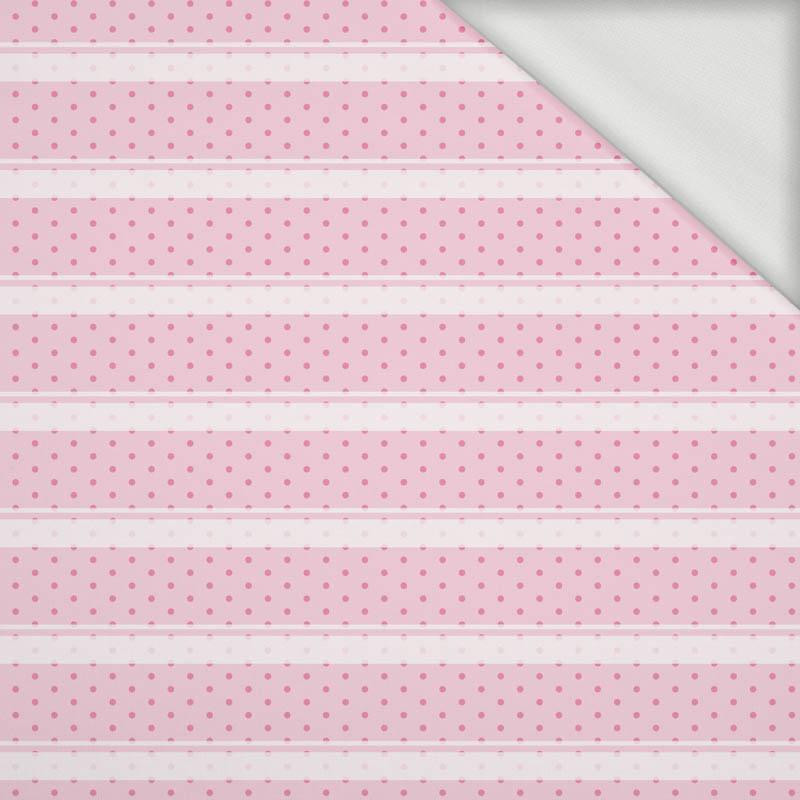 STRIPES ON DOTS  pat. 2 (PUMPKIN GARDEN) - looped knit fabric