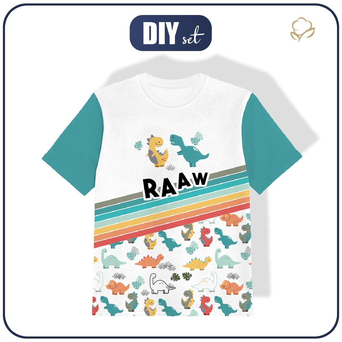 KID’S T-SHIRT - DINO / RAAW - Single Jersey (128/134)