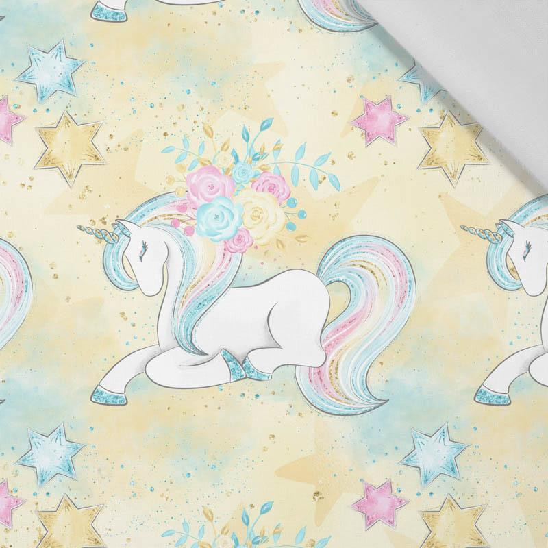 UNICORNS AND FLOWERS pat. 1 (WONDERLAND) - Cotton woven fabric