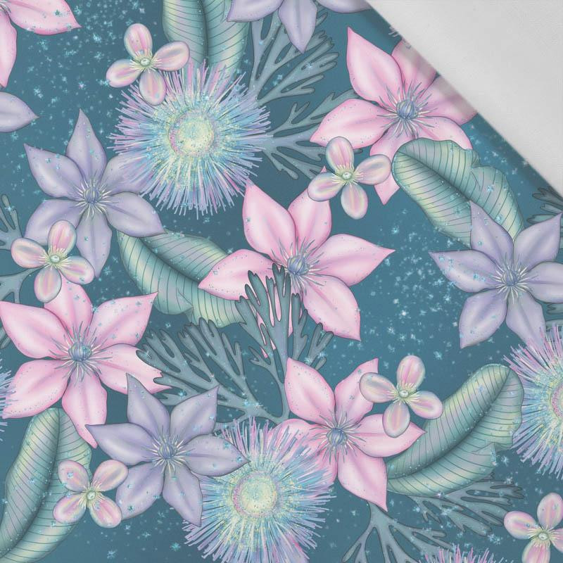 WATER WORLD pat. 1 / sea blue - Cotton woven fabric