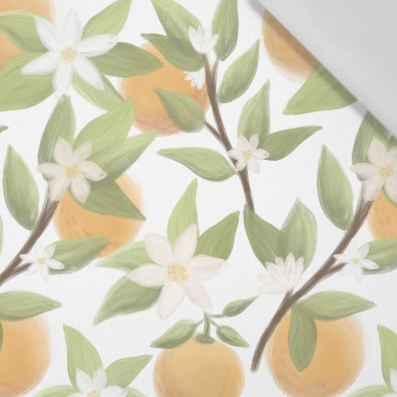 ORANGES no. 2 / white - Cotton woven fabric