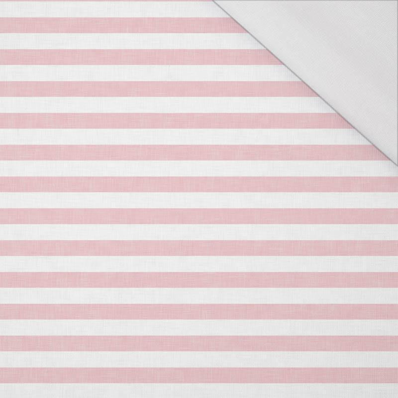 STRIPES 1x1 - acid white/ acid pink  - Waterproof woven fabric
