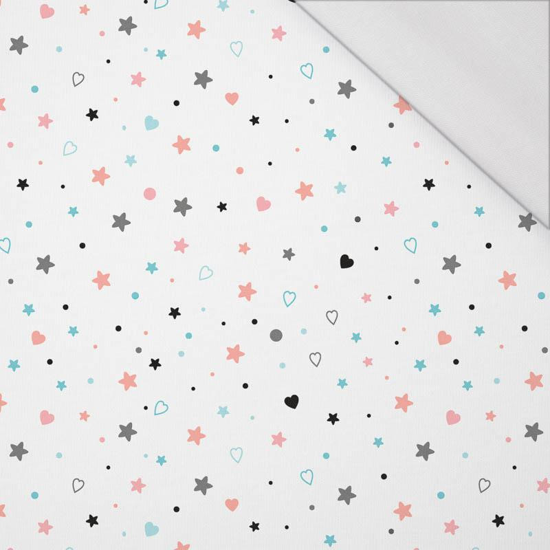 STARS AND HEARTS (PASTEL SKY) - single jersey with elastane 