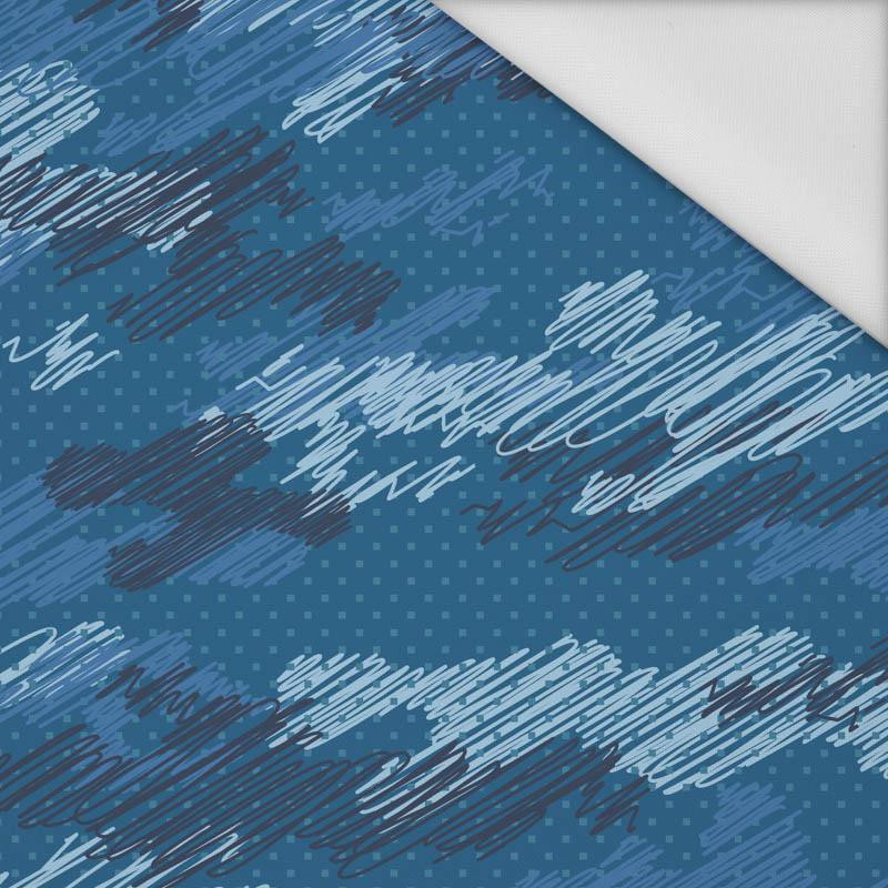 90cm CAMOUFLAGE - scribble / classic blue - Waterproof woven fabric