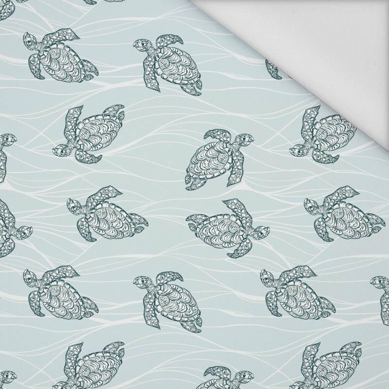 TURTLES / seaweed (BLUE PLANET) - Waterproof woven fabric