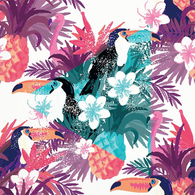 TOUCANS - Cotton woven fabric