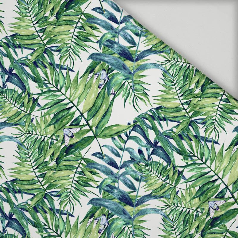 MINI LEAVES AND INSECTS PAT. 6 (TROPICAL NATURE) / white - swimsuit lycra