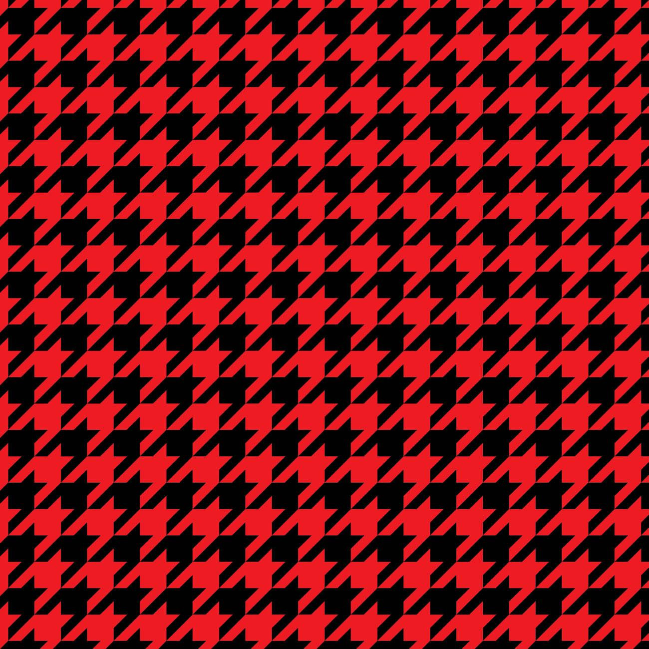 BLACK HOUNDSTOOTH / red