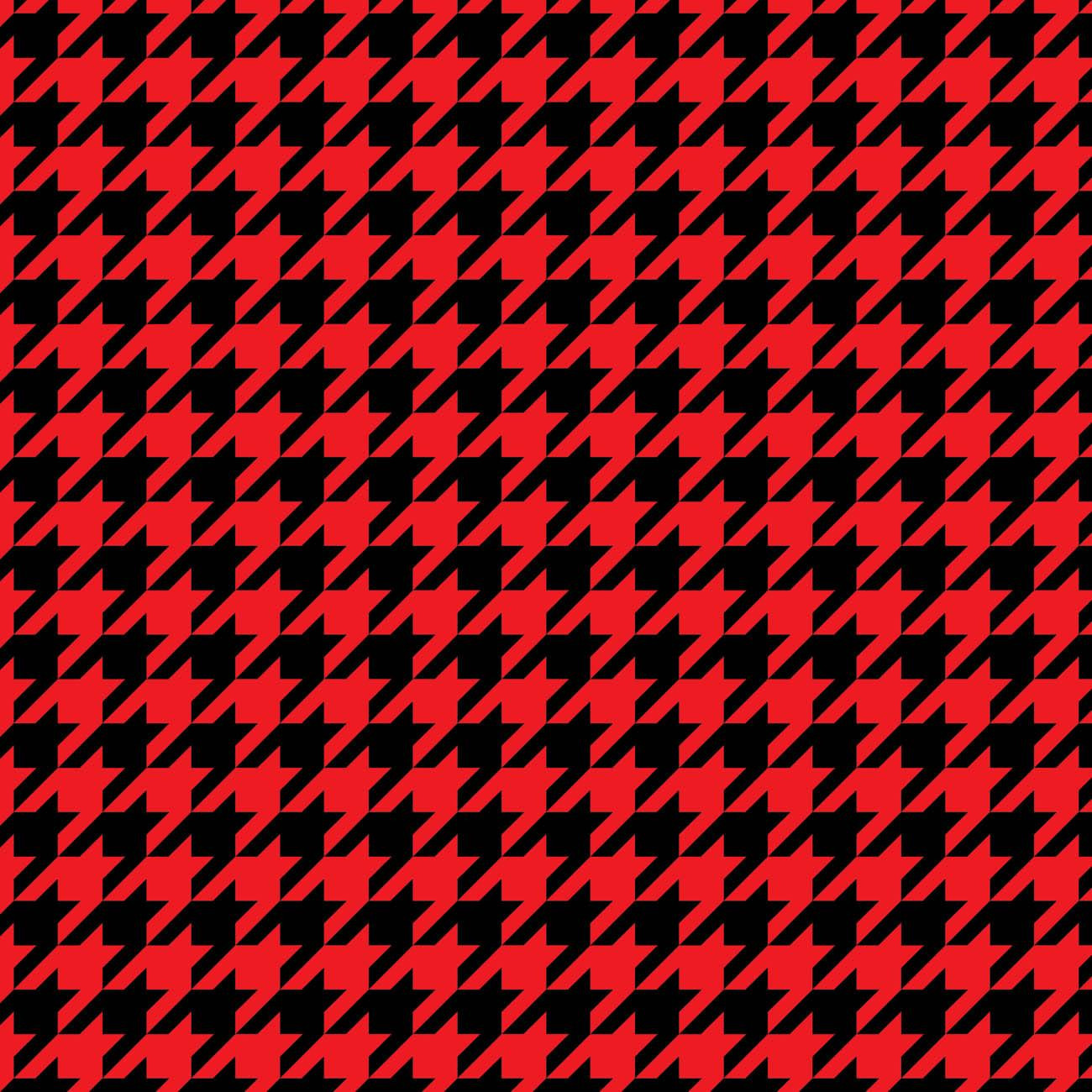 BLACK HOUNDSTOOTH / red